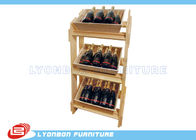 GV en bois naturel de présentoirs de forces de défense principale/présentoirs debout libres de vin pour le magasin de détail